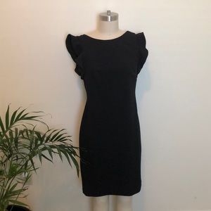 Black Ruffled Sleeves Cocktail Dress